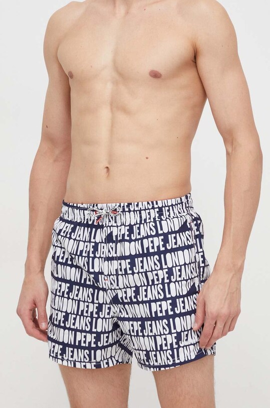 Pepe Jeans szorty kąpielowe AO LOGO SWIMSHORT Planet friendly granatowy PMB10384