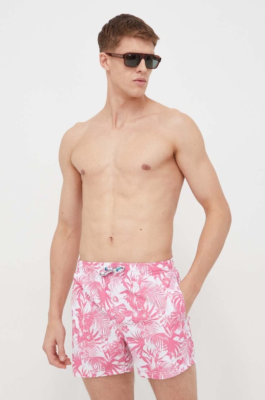 Plavkové šortky Pepe Jeans HIBISCUS SWIMSHORT Planet friendly ružová PMB10390