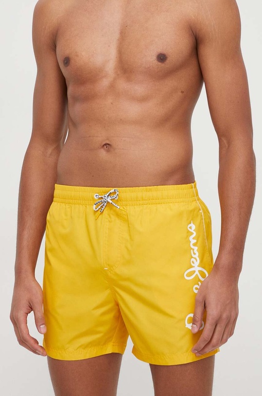 Pepe Jeans szorty kąpielowe LOGO SWIMSHORT Planet friendly żółty PMB10393