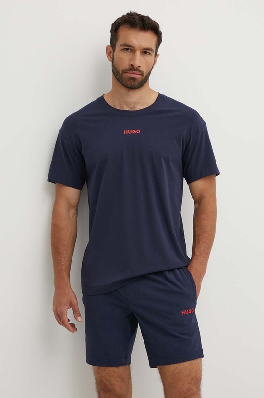 HUGO t-shirt lounge z elastanem granatowy 50518646