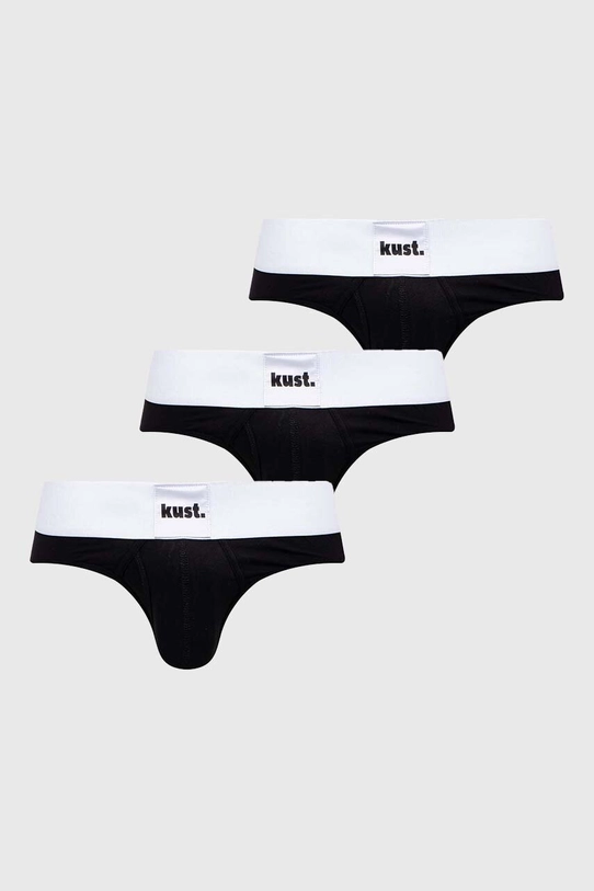 kust. slip din bumbac 3-pack slipuri negru kust.brief.01.trio