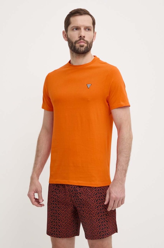 Bavlnené pyžamo Guess jednofarebný oranžová U4GX03.KBZG0