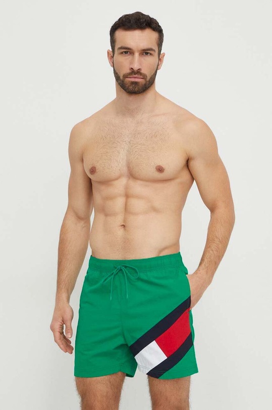 Plavkové šortky Tommy Hilfiger Planet friendly zelená UM0UM02048