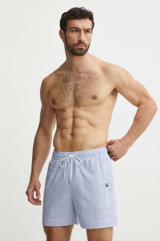 Tommy Hilfiger szorty kąpielowe wzorzyste niebieski UM0UM03265