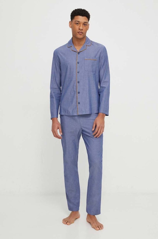 United Colors of Benetton pijamale de bumbac set albastru 4ICK4P008