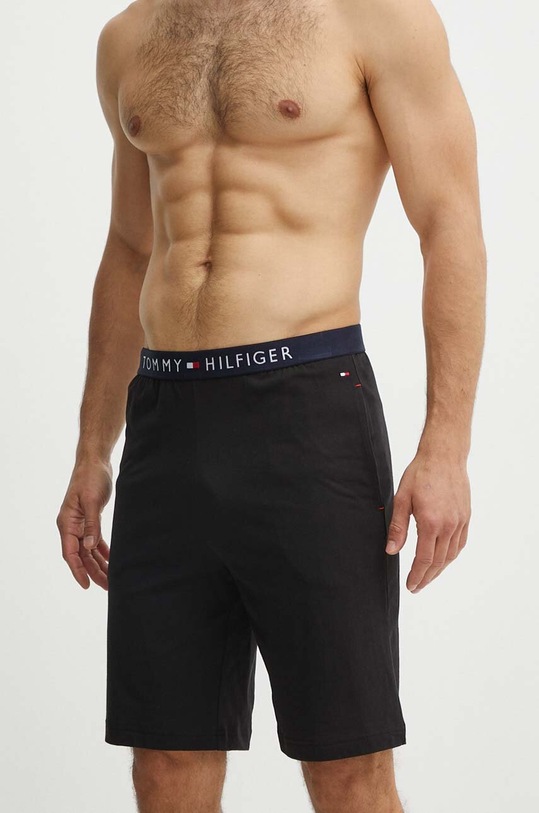 Bavlněné pyžamové šortky Tommy Hilfiger UM0UM01203 černá SS24