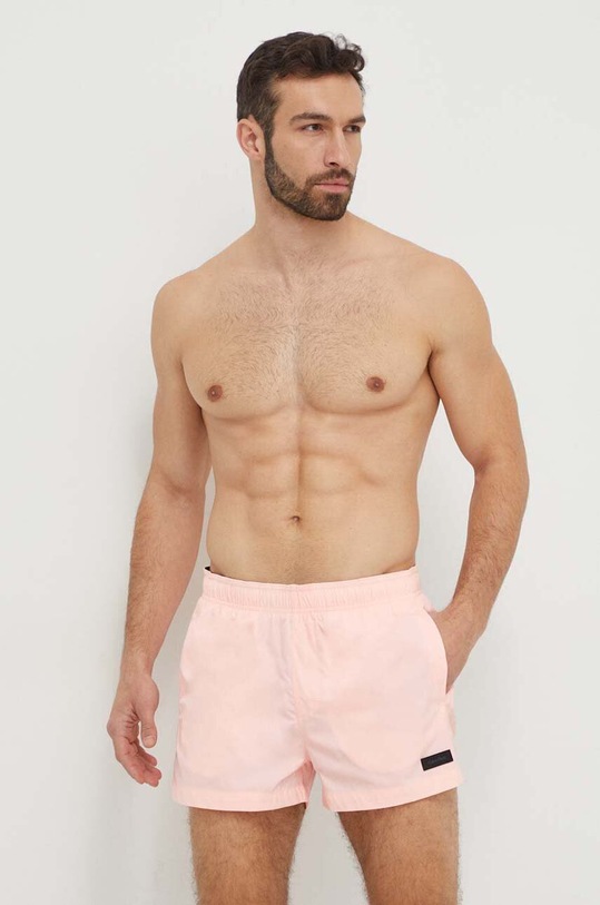 Calvin Klein szorty kąpielowe Planet friendly różowy KM0KM00941