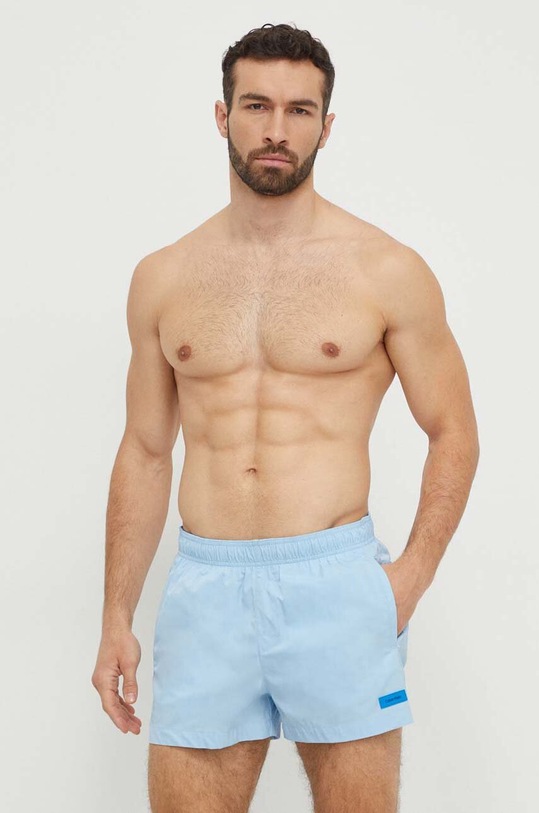 Calvin Klein szorty kąpielowe Planet friendly niebieski KM0KM00941