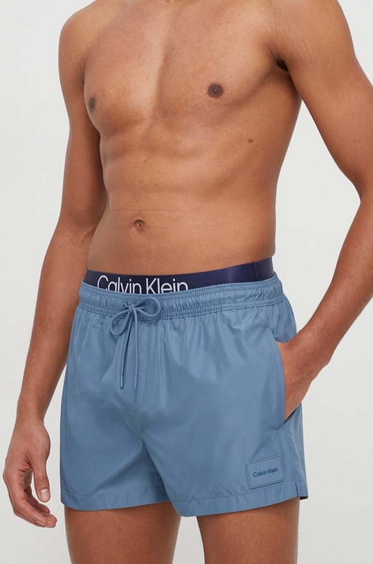 Calvin Klein szorty kąpielowe Planet friendly niebieski KM0KM00947