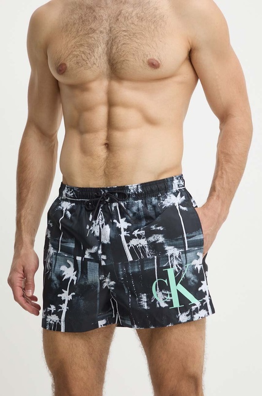 Calvin Klein fürdőnadrág Planet friendly fekete KM0KM00968