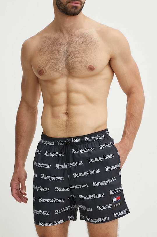 Tommy Jeans pantaloni scurti de baie Planet friendly negru UM0UM03150