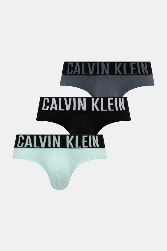 Slipy Calvin Klein Underwear 3-pak pletenina sivá 000NB3607A