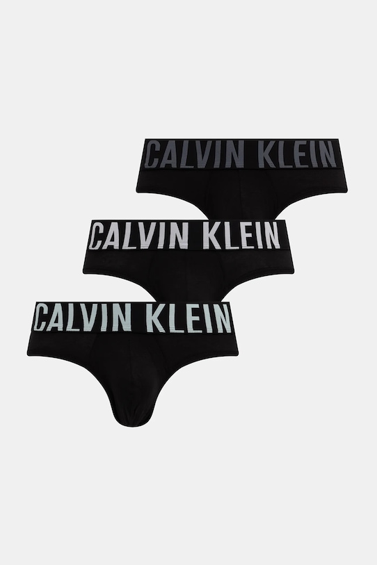 Σλιπ Calvin Klein Underwear 3-pack πλεκτό ύφασμα μαύρο 000NB3607A