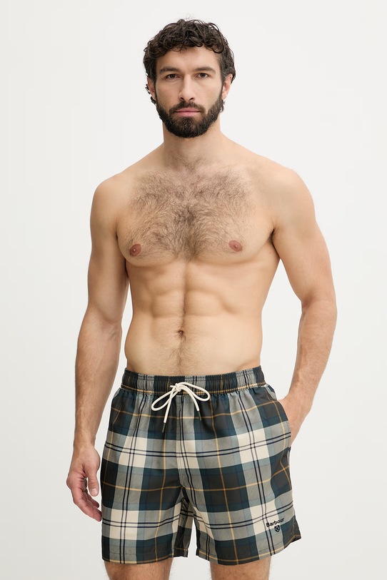 Barbour Staple Tartan Swim Short szorty kąpielowe męskie zielony MSW0065
