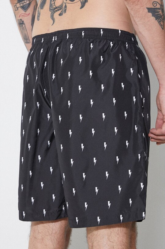 Îmbrăcăminte Neil Barrett pantaloni scurti de baie All-Over Micro Bolts Swim Long Shorts MY58026B.Y068.524N negru