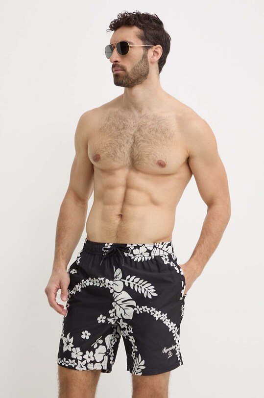 Superdry pantaloni scurti de baie M3010232A.2BW negru SS24