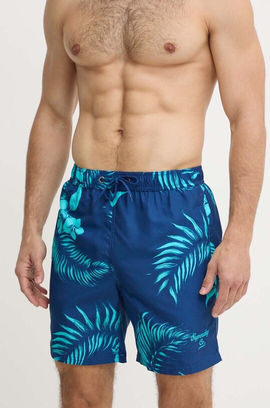 Superdry pantaloni scurti de baie Planet friendly bleumarin M3010232A.2BX