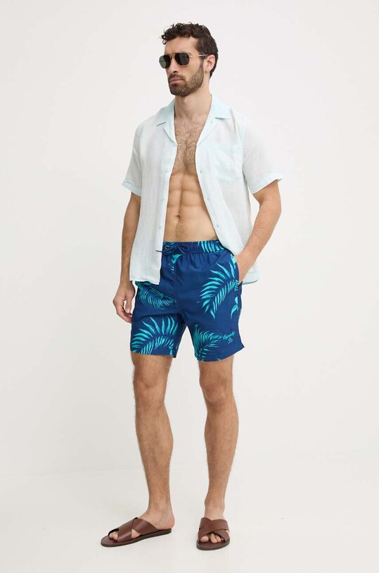 Superdry pantaloni scurti de baie M3010232A.2BX bleumarin SS24