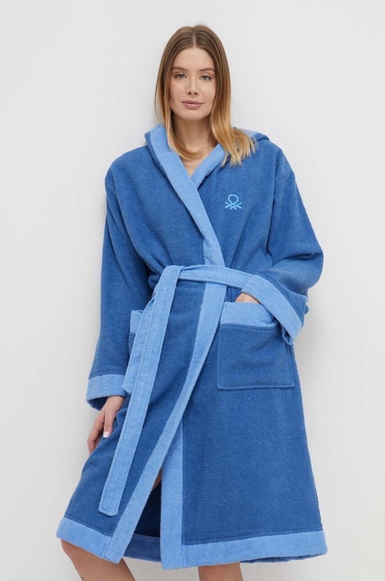 Халат United Colors of Benetton син 6ORG28015