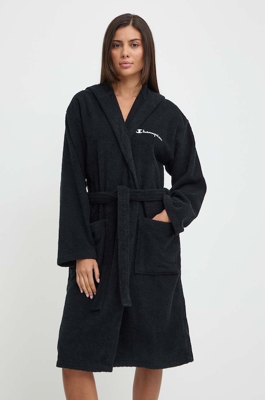 Champion halat de baie din bumbac bumbac negru 805922
