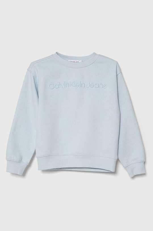 Dětská mikina Calvin Klein Jeans bez kapuce modrá IB0IB01957.128.176.PPYH