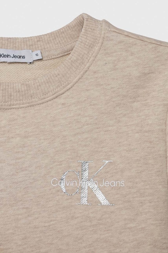Chlapec Detská bavlnená mikina Calvin Klein Jeans IU0IU00397.PPYH béžová