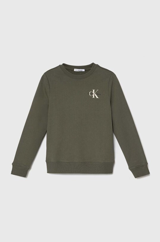 Calvin Klein Jeans bluza bawełniana dziecięca nadruk zielony IU0IU00397.PPYH