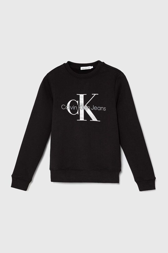 Calvin Klein Jeans hanorac de bumbac pentru copii print negru IU0IU00602.128.176.PPYH