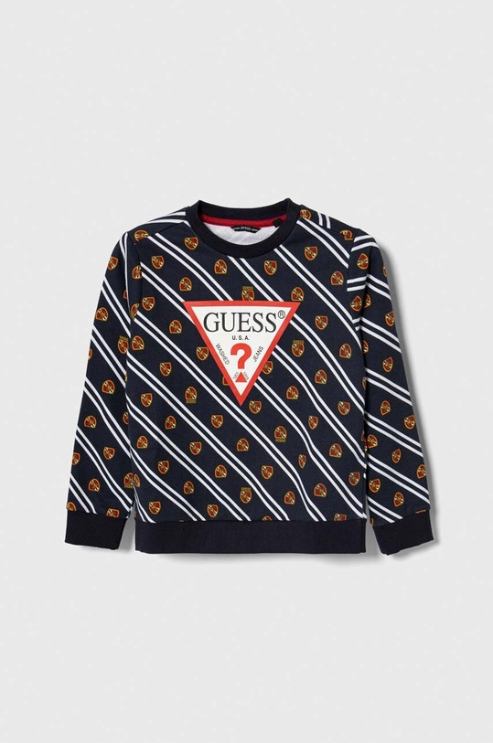 Guess bluza bawełniana dziecięca nadruk granatowy L4RQ01.KA6R3.PPYH