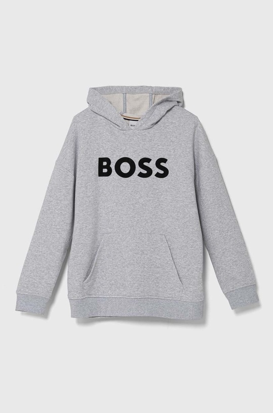 Detská mikina BOSS s kapucňou sivá J51017.162.174