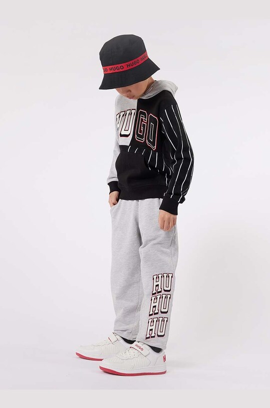 HUGO bluza copii print gri G00023.102.108