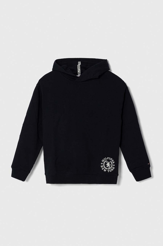 Tommy Hilfiger bluza bawełniana dziecięca z kapturem granatowy KB0KB08712.PPYH