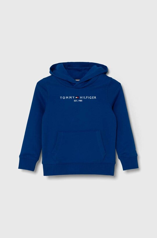 Παιδική βαμβακερή μπλούζα Tommy Hilfiger με κουκούλα μπλε KS0KS00205.104.122.PPYH