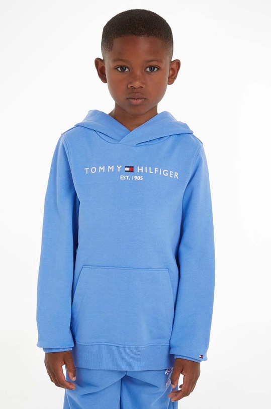 Tommy Hilfiger bluza bawełniana dziecięca z kapturem niebieski KS0KS00205.128.176.PPYH