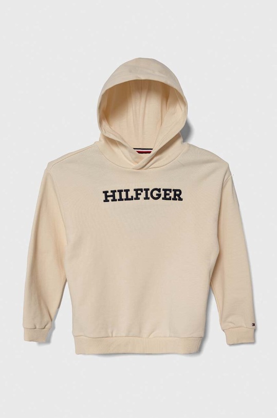Tommy Hilfiger bluza bawełniana dziecięca z kapturem beżowy KS0KS00537.116.122.PPYH
