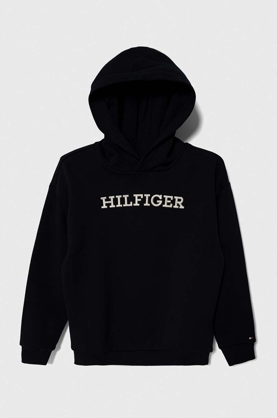 Dětská bavlněná mikina Tommy Hilfiger s kapucí námořnická modř KS0KS00537.116.122.PPYH