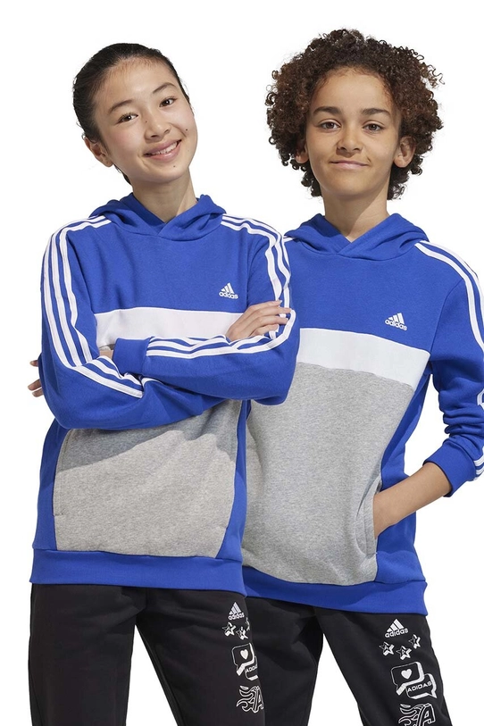 Detská mikina adidas s kapucňou modrá IB4087