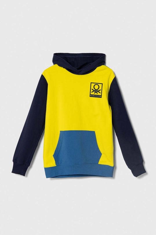 Detská bavlnená mikina United Colors of Benetton bavlna žltá 3BC1C203H.G.Seasonal