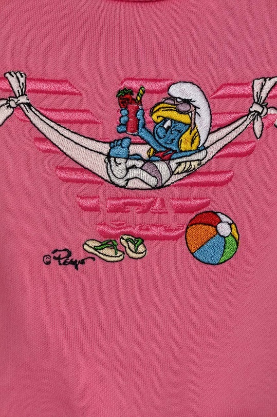 Chłopiec Emporio Armani bluza bawełniana niemowlęca x The Smurfs 3DHMJN.3J5GZ różowy