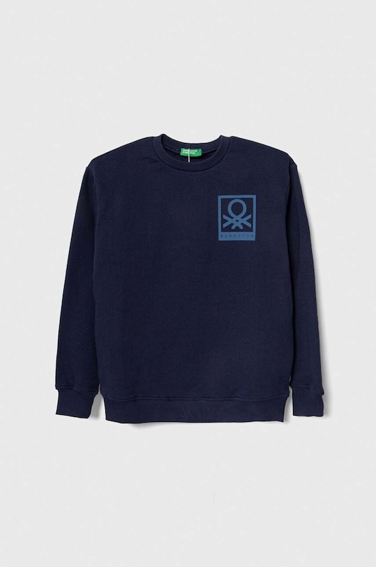 United Colors of Benetton bluza bawełniana dziecięca nadruk granatowy 3J68C10H1.G.Seasonal