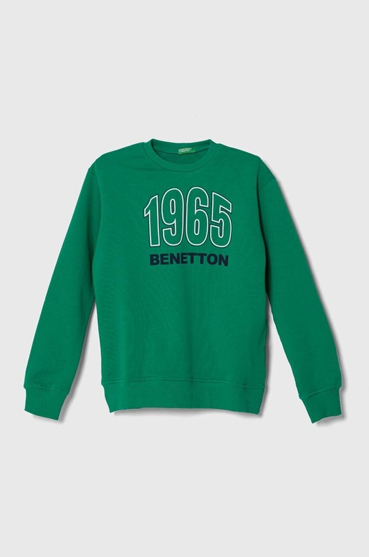United Colors of Benetton bluza bawełniana dziecięca nadruk zielony 3J68C10H1.G.Seasonal