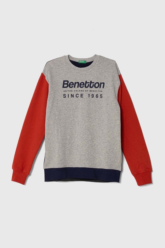 United Colors of Benetton bluza bawełniana dziecięca nadruk szary 3J68C10H1.G.Seasonal