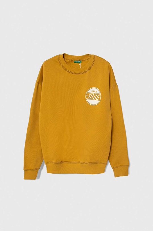 United Colors of Benetton bluza bawełniana dziecięca nadruk żółty 3J68C10HO.G.Seasonal