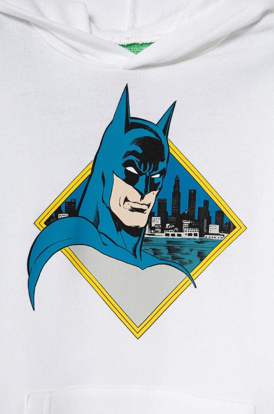 Chlapec Detská bavlnená mikina United Colors of Benetton x DC 3J68C203M.G.Seasonal biela