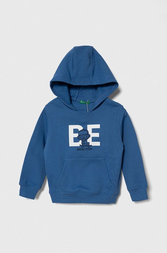 United Colors of Benetton bluza bawełniana dziecięca nadruk niebieski 3J68G200N.P.Seasonal