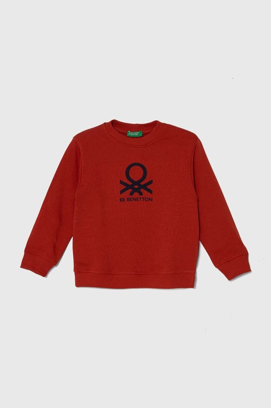 United Colors of Benetton bluza bawełniana dziecięca nadruk czerwony 3J70G10CW.P.Seasonal