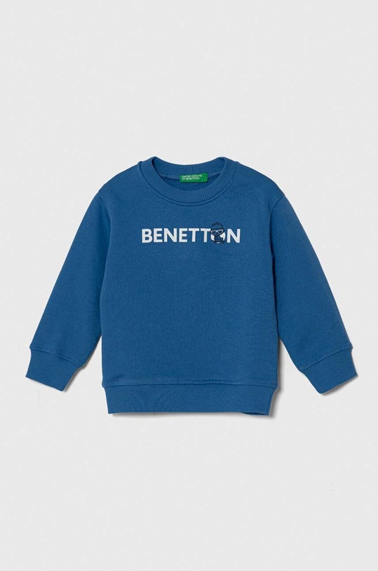 United Colors of Benetton bluza bawełniana dziecięca nadruk niebieski 3J70G10CW.P.Seasonal
