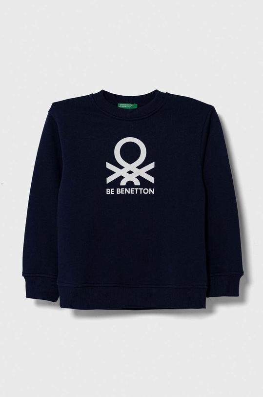 United Colors of Benetton bluza bawełniana dziecięca nadruk granatowy 3J70G10CW.P.Seasonal
