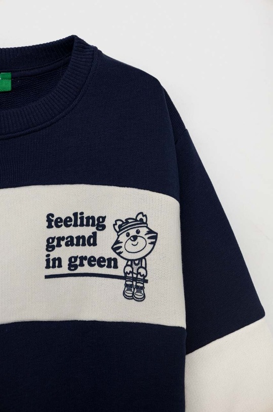 United Colors of Benetton bluza bawełniana dziecięca 3J70G10DN.P.Seasonal granatowy SS24