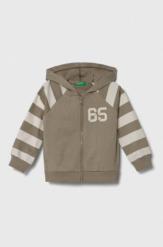 Детская кофта United Colors of Benetton с капюшоном зелёный 3BC1G502Z.P.Seasonal